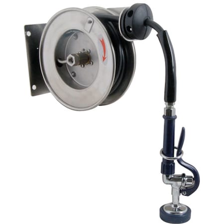 T&S Brass Reel, Hose , Expose, 12 Ft, 3/8"Npt -7103